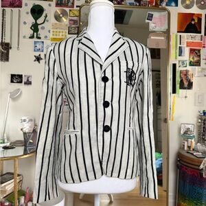 Polo by Ralph Lauren Black and White Striped Blazer